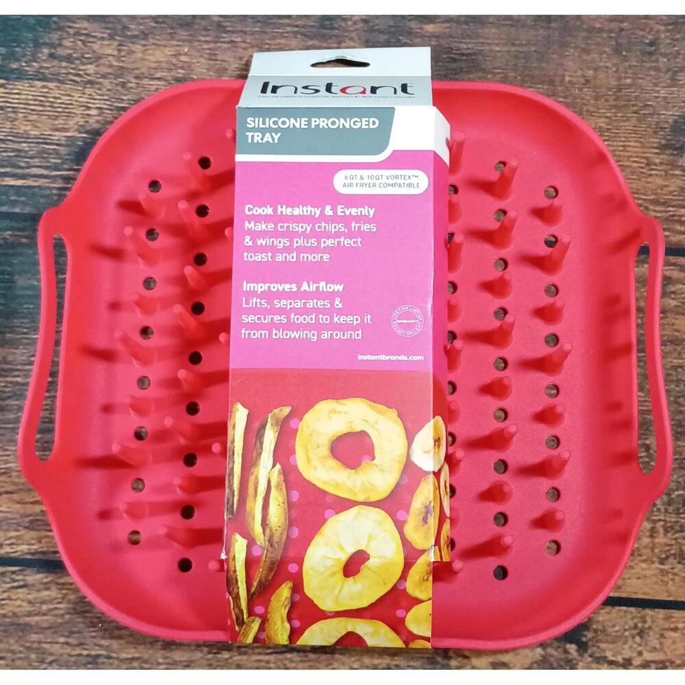 Instant Silicone Pronged Air Fryer‎ Tray - Red